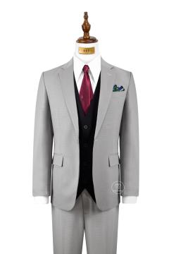 Bộ Suit Xám Trắng Caro Modern Fit TGS355